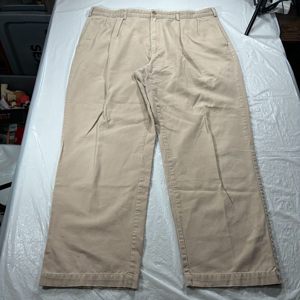 Polo Ralph Lauren Vintage Pleated Andrew Chino Pants Mens 42x32 (42x30) USA